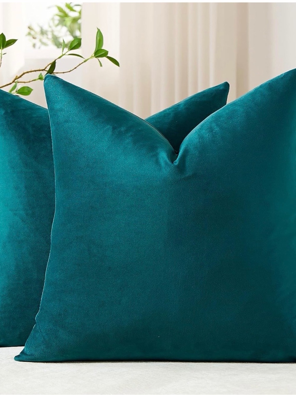 Plush Decorative Pillow Covers - Teal
